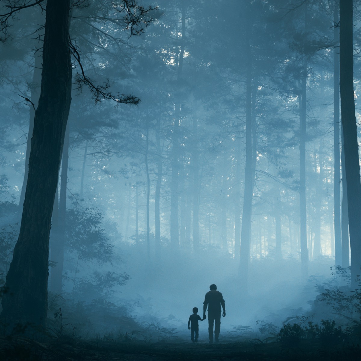 A father and son walking a forest path: the wisdom the GuideBook is written to hand down