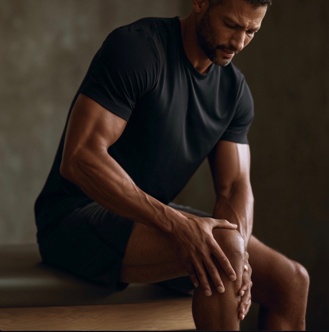 A man holding his knee: the moment FINISH Performance Health is built for